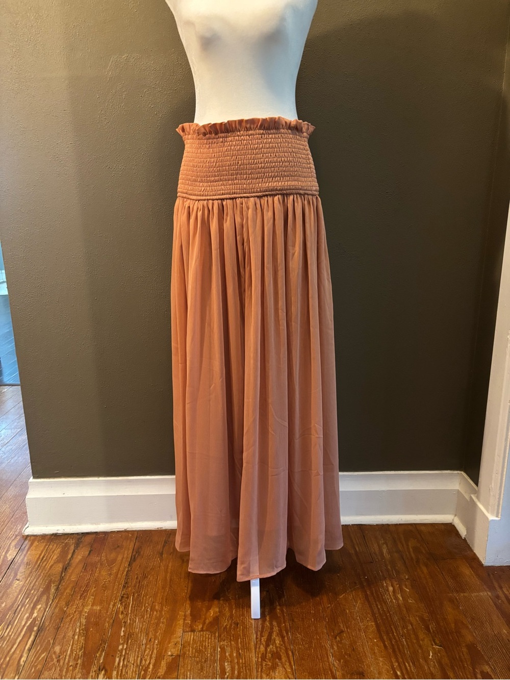 Anthropologie Smocked Maxi Skirt in Terracotta